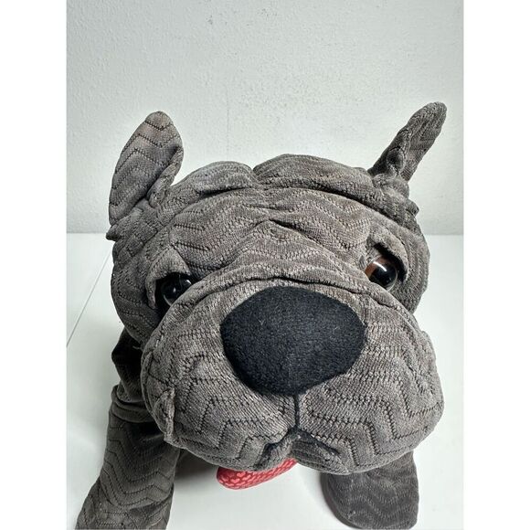 Hug & Luv Gray Bull dog with heart collar Plush Toy Stuffed Animal 11” See Notes - Picture 2 of 9